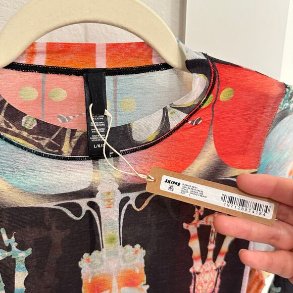 RARE NWT SKIMS Summer Mesh Long Sleeve Dress in Orchid Cabinet Size Large - Picture 7 of 7